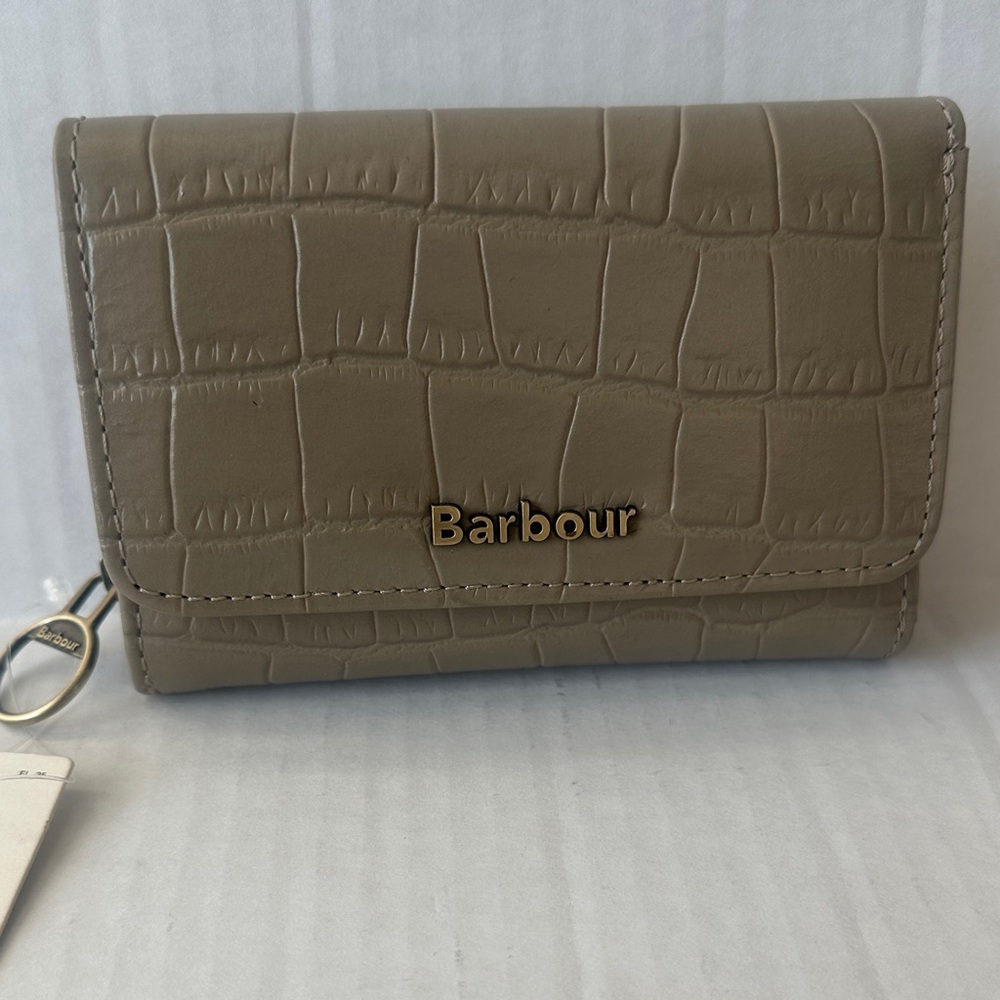 Barbour Olive Croc-Embossed Walletā